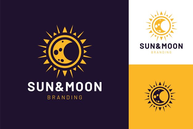 Плоский логотип солнца