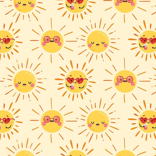 Free vector flat sun pattern