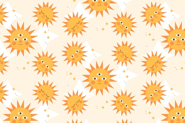 Free vector flat sun pattern