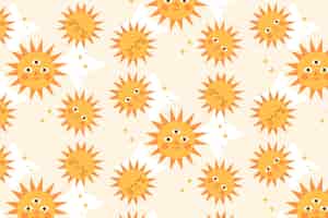 無料ベクター 平らな太陽のパターン