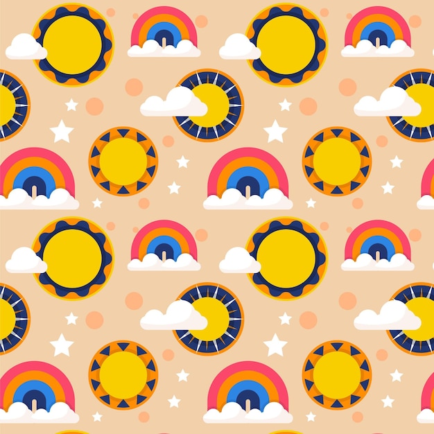 Free vector flat sun pattern