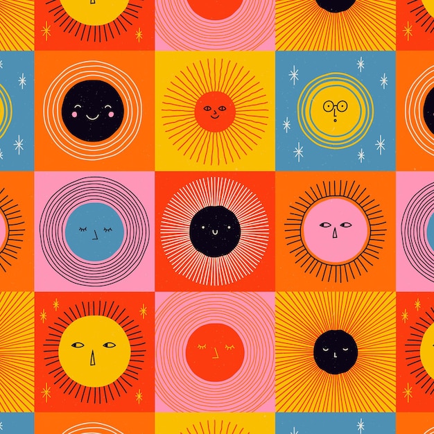 Free vector flat sun pattern