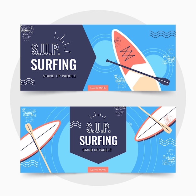 Free vector flat sup banners collection