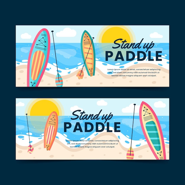 Flat sup banners pack