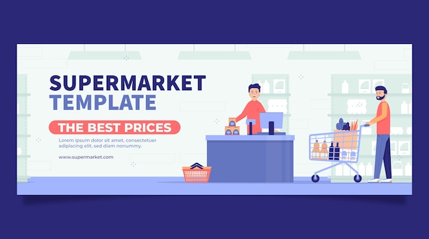 Flat supermarket facebook cover