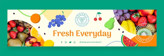 Flat supermarket twitch banner