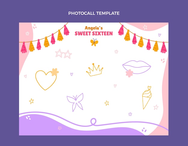 Flat sweet sixteen photocall template