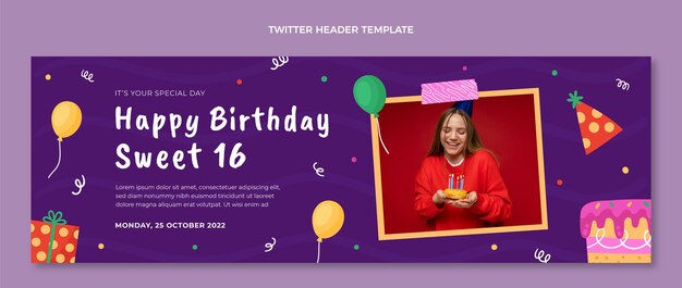 flat sweet sixteen twitter header