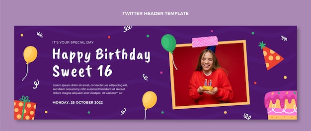 flat sweet sixteen twitter header