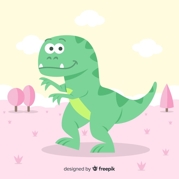 Бесплатное векторное изображение Плоский фон t-rex