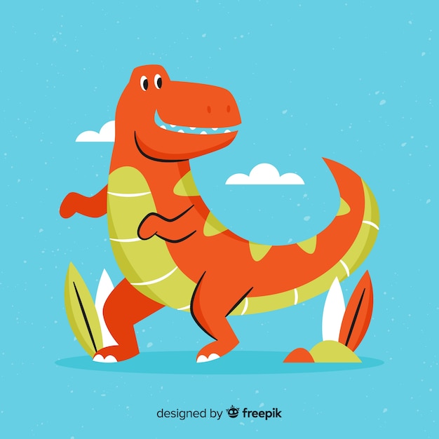 Free vector flat t rex background