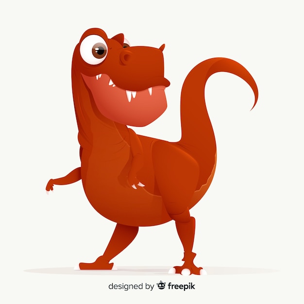 Бесплатное векторное изображение Плоский фон t-rex