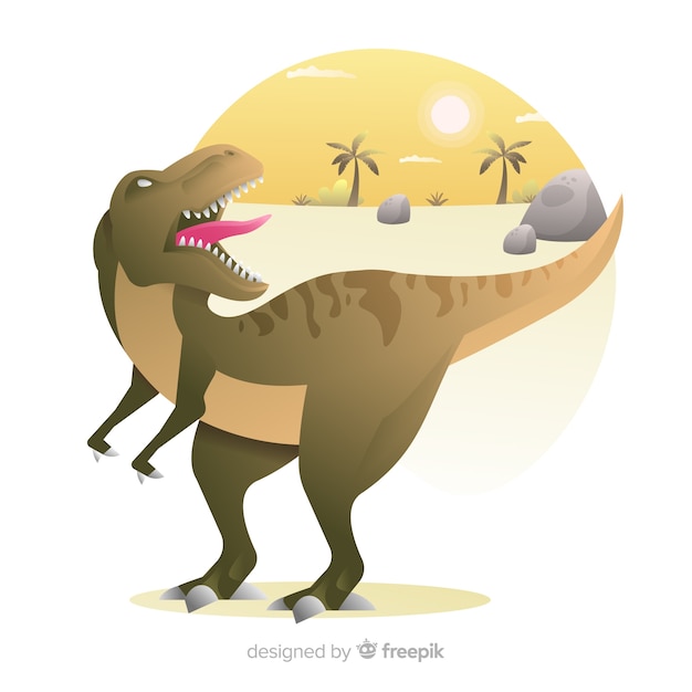 Плоский фон динозавров T-Rex