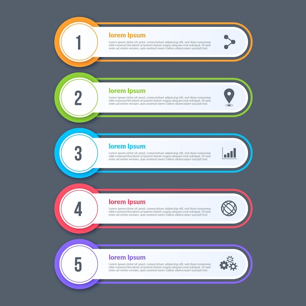 Flat table of contents infographic