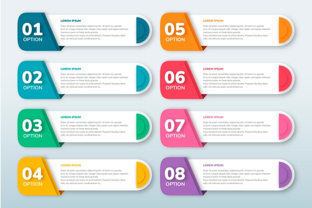 Flat table of contents infographic