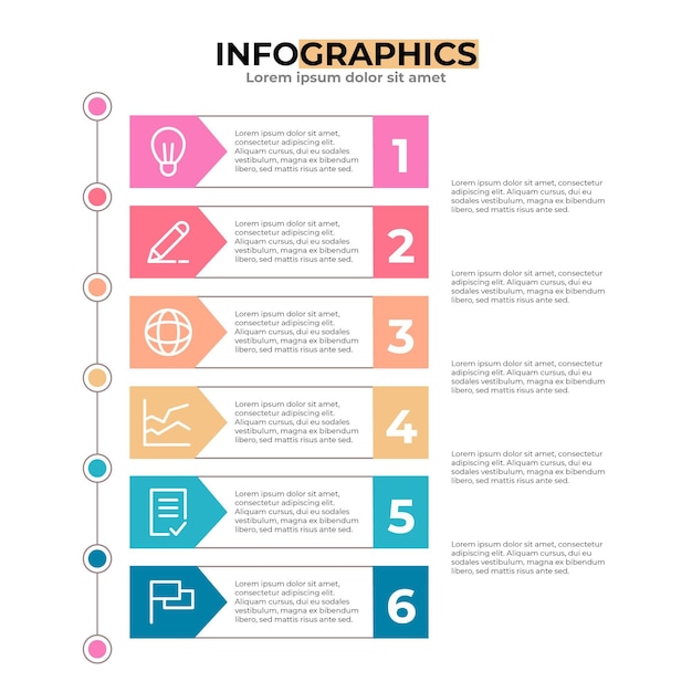 Flat table of contents infographic