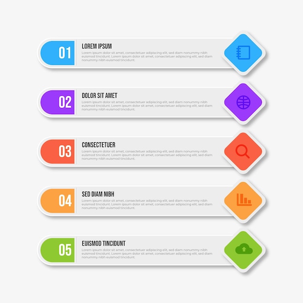 Flat table of contents infographic