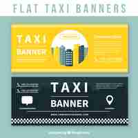 Free vector flat taxi banners