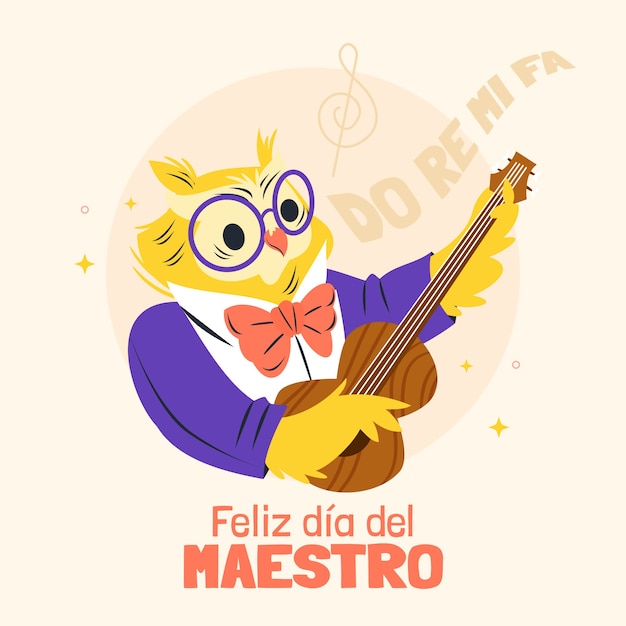 Free vector flat teacher's day illustration in spanish