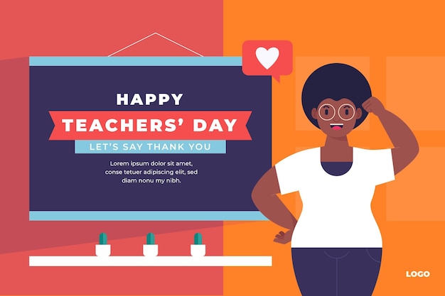 Free vector flat teachers' day background