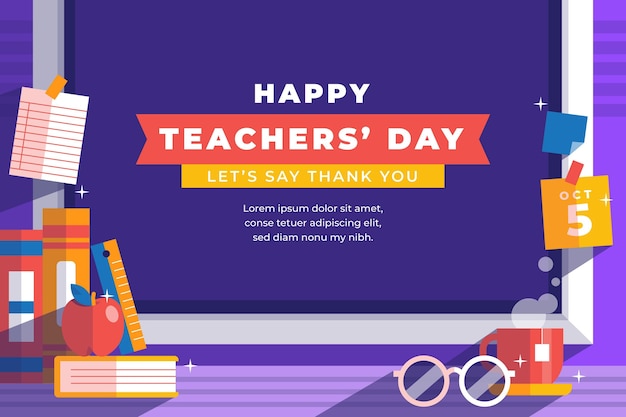 Free vector flat teachers' day background