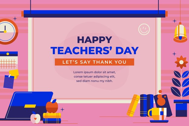 Free vector flat teachers' day background