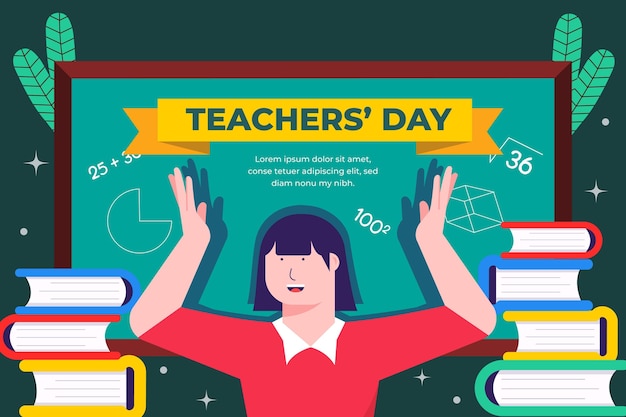 Free vector flat teachers' day background