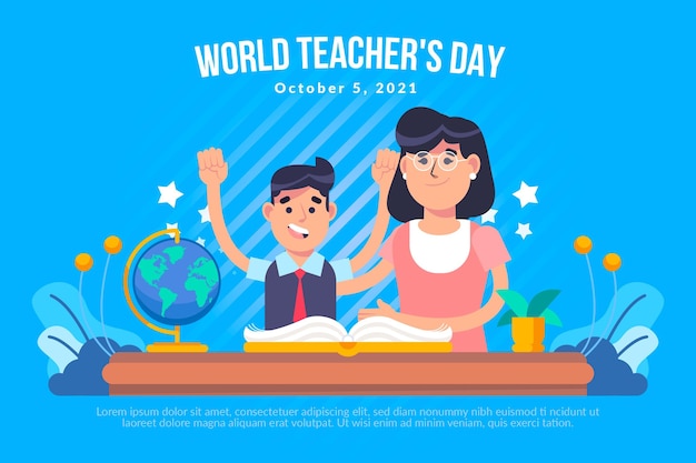 Free vector flat teachers' day background