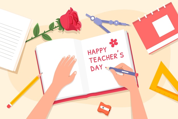 Free vector flat teachers' day background