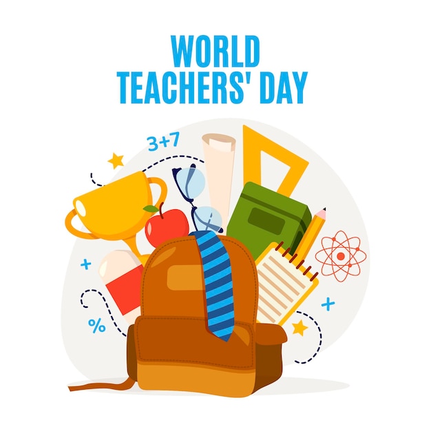 Free vector flat teachers' day background