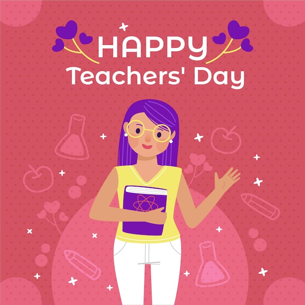 Free vector flat teachers' day background