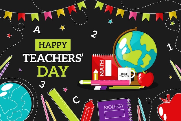 Free vector flat teachers' day background