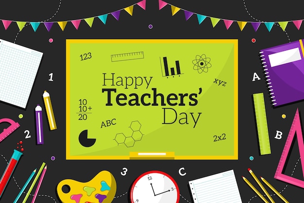 Free vector flat teachers' day background