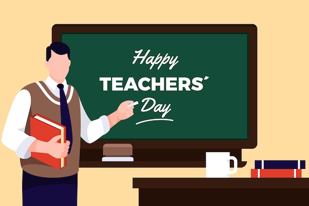 Free vector flat teachers' day background