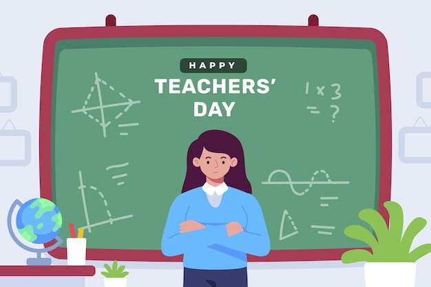 Free vector flat teachers' day background