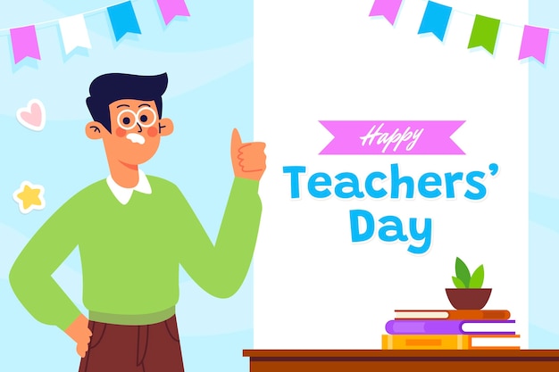 Free vector flat teachers' day background