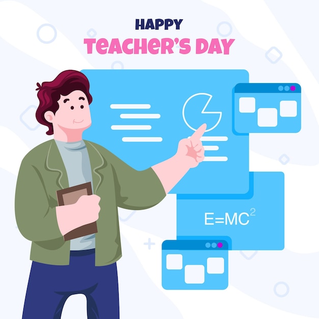 Flat teachers' day illustration