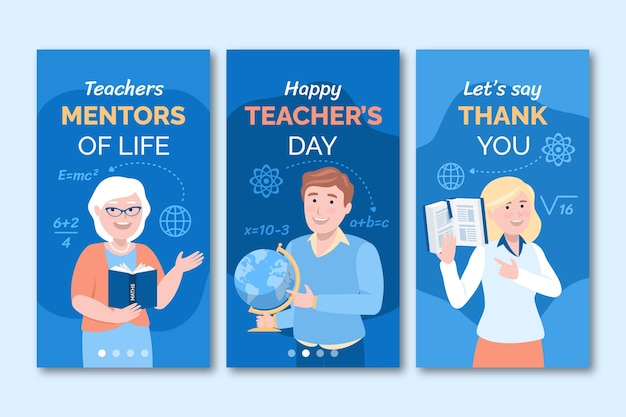 Flat teachers' day instagram stories collection