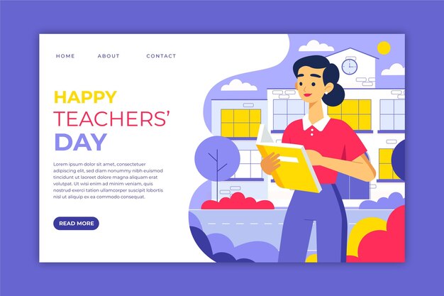 Free Vector flat teachers' day landing page template