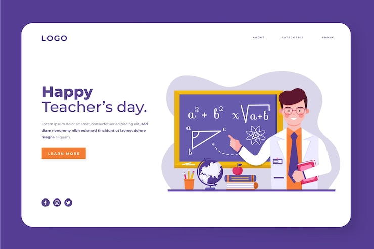 Free Vector flat teachers' day landing page template