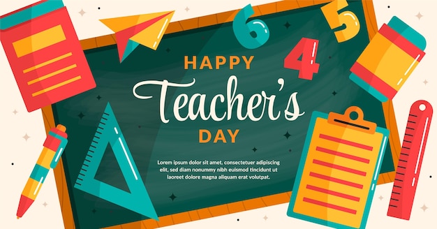 Free vector flat teachers' day social media post template