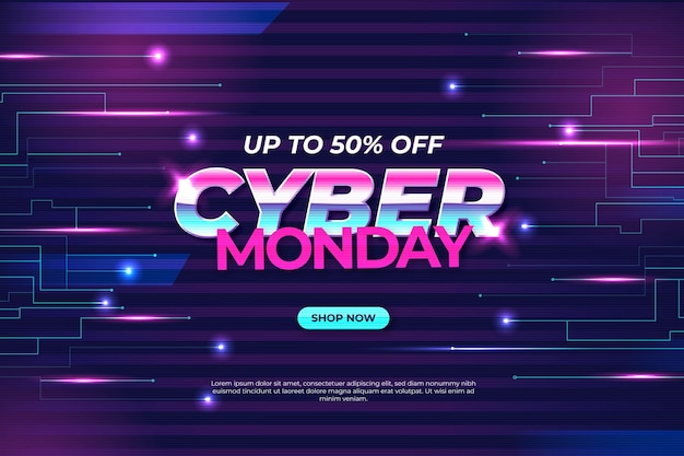 Flat technology cyber monday background