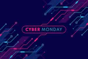 Free vector flat technology cyber monday background