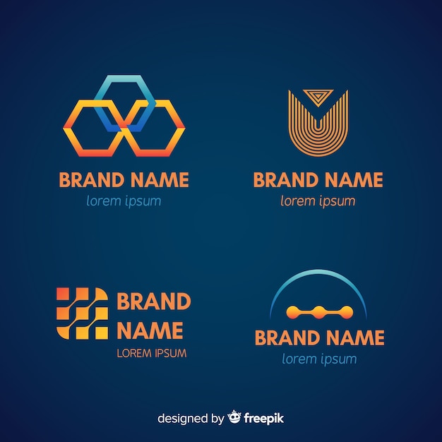 Flat technology logo collection