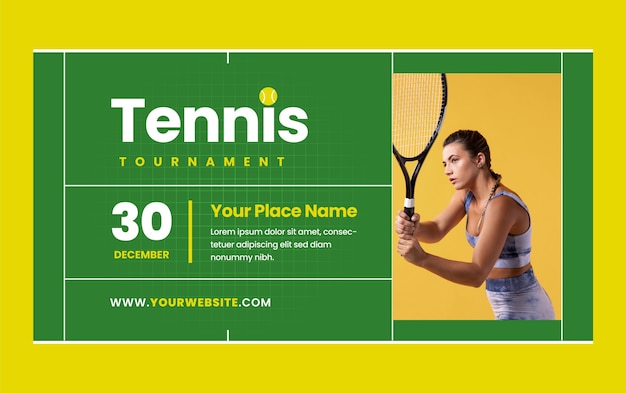 Free vector flat tennis social media promo template