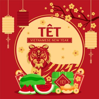 Flat tet background Free Vector