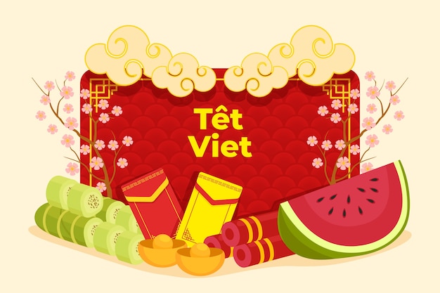 Flat tet background Free Vector