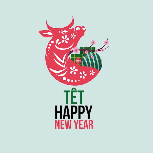 Flat têt event illustrated Free Vector