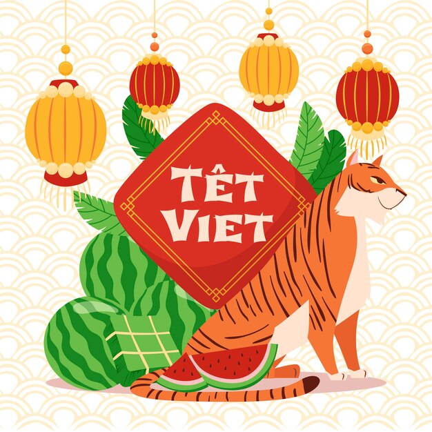 Flat tet illustration Premium Vector