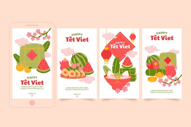 Flat tet instagram stories collection